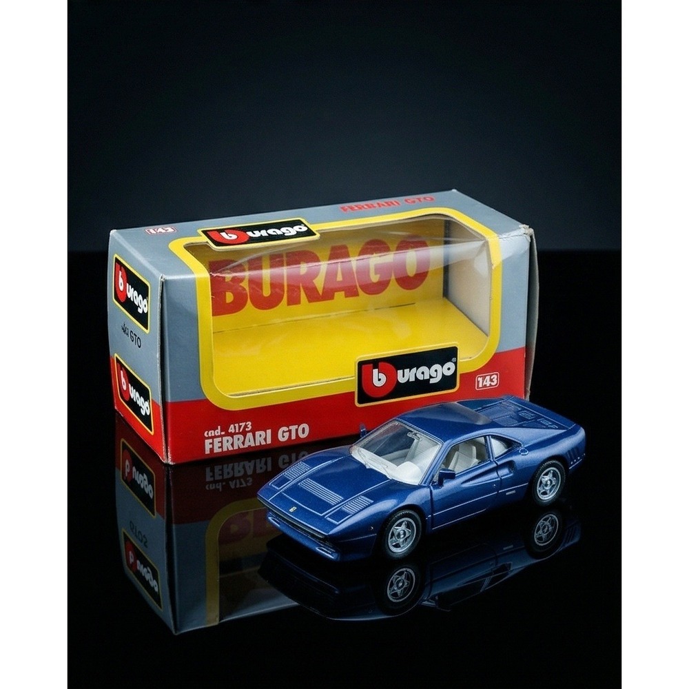 Bburago Ferrari‎ GTO Vintage Diecast Car 1/43 Scale Blue Made in Italy Cod 4175